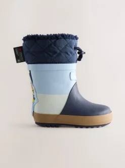 Next Bleu color block Bluey - Bottes en caoutchouc thermique Thinsulate™ avec extrémité doublée Best