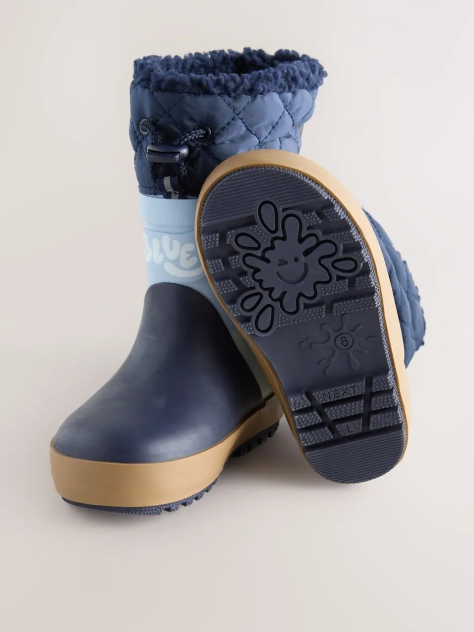 Next Bleu color block Bluey - Bottes en caoutchouc thermique Thinsulate™ avec extrémité doublée Best