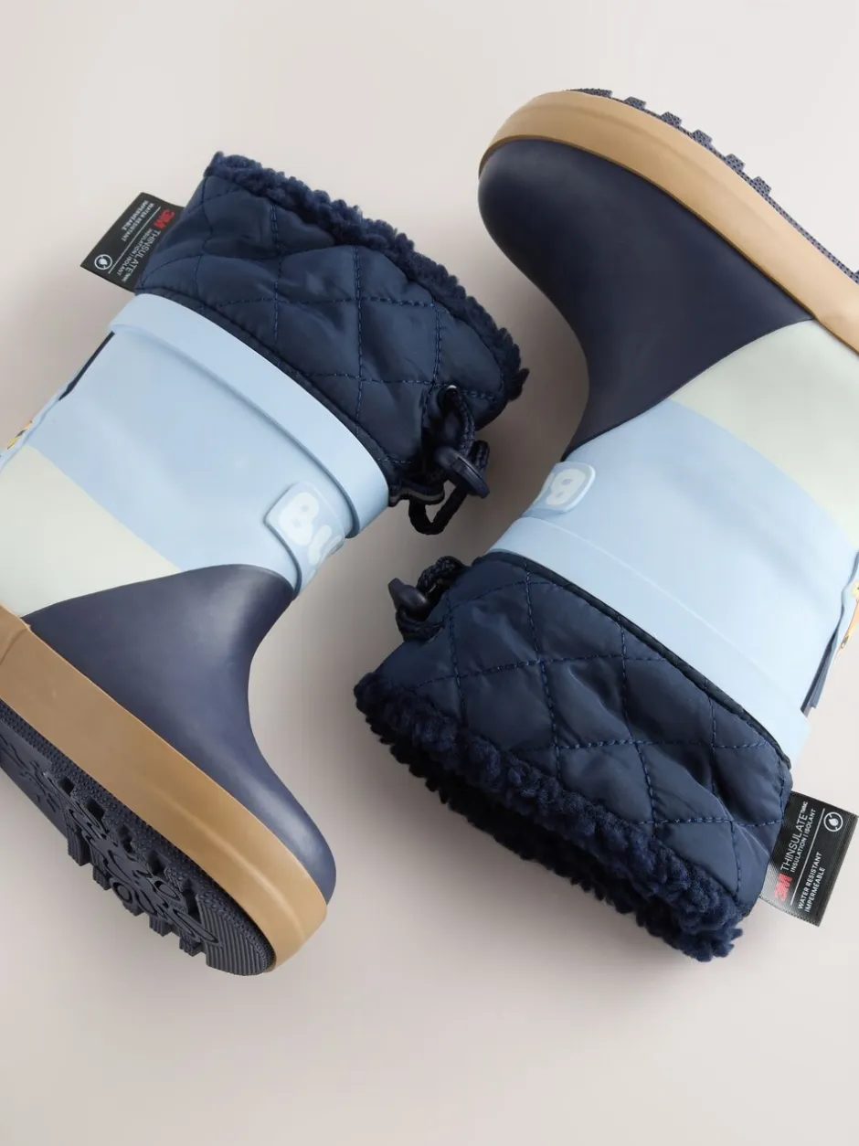 Next Bleu color block Bluey - Bottes en caoutchouc thermique Thinsulate™ avec extrémité doublée Best