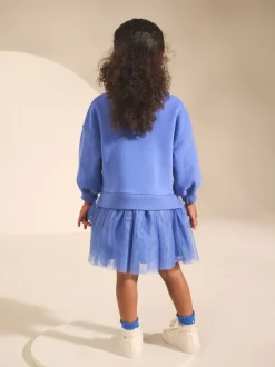 Next - Robe de soirée en sweat (3 mois-7 ans) Bleu Cœur New