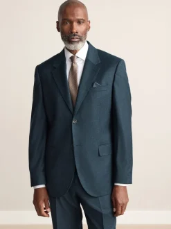 Next Bleu de sarcelle - Ajustement régulier - Veste de costume en flanelle de laine et cachemire mélangées Signature Zignone Best