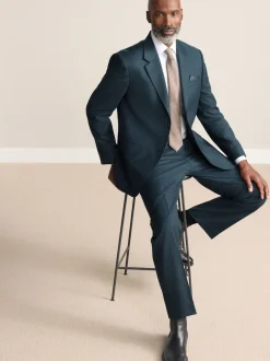 Next Bleu de sarcelle - Ajustement régulier - Veste de costume en flanelle de laine et cachemire mélangées Signature Zignone Best