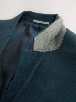 Next Bleu de sarcelle - Ajustement régulier - Veste de costume en flanelle de laine et cachemire mélangées Signature Zignone Best