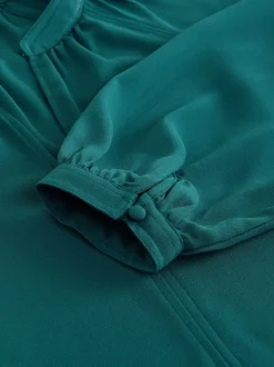 Next - Chemisier manches longues à col V Bleu de sarcelle Online