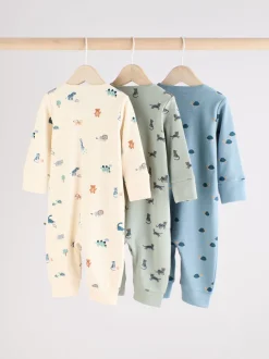 Next Bleu de sarcelle - Lot de 3 dors-bien zippés imprimés bébé (0mois-3ans) Outlet