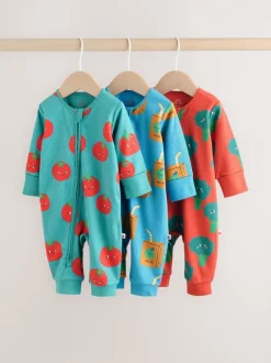 Next Bleu de sarcelle - Lot de 3 dors-bien bébé à fermeture éclair bidirectionnelle (0mois -3ans) New