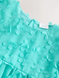 Next Bleu de sarcelle - Robe manches courtes  3D Flowers Robe (3mois -8ans) Best