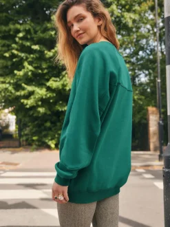 Next Bleu de sarcelle - Sweat-shirt épais décontracté à Col rond Sale