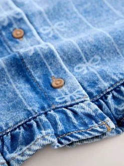 Next Bleu Denim - Gilet sans manches en Denim avec nœud (3-16ans) Discount