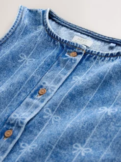 Next Bleu Denim - Gilet sans manches en Denim avec nœud (3-16ans) Discount
