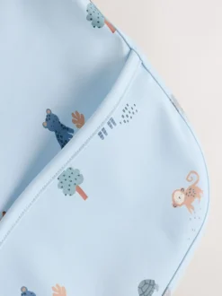 Next - Bavoir à manches de sevrage et d’alimentation Bleu dinosaure motif jungle Hot