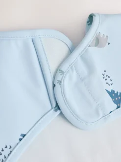 Next - Bavoir à manches de sevrage et d’alimentation Bleu dinosaure motif jungle Hot