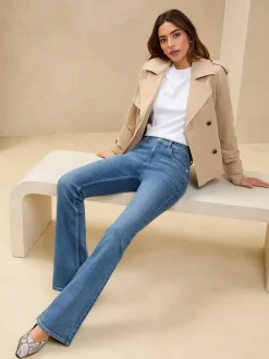 Lipsy Bleu délavage moyen - Jean évasé taille moyenne