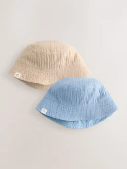Next Bleu et beige - Paquet de bonnets pour bébé 2 (0mois-2ans) Sale