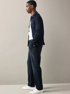 Next bleu foncé - Ajustement droit - Jean authentique ceinturé Hot