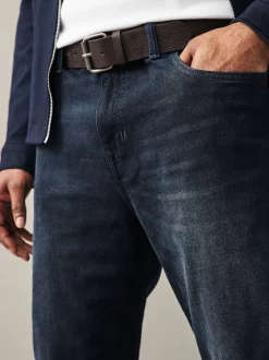 Next bleu foncé - Ajustement droit - Jean authentique ceinturé Hot