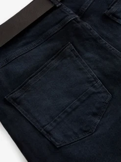 Next bleu foncé - Ajustement droit - Jean authentique ceinturé Hot