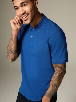 Next - Ajustement régulier - Polo Manches courtes Pique bleu foncé Best