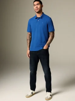 Next - Ajustement régulier - Polo Manches courtes Pique bleu foncé Best