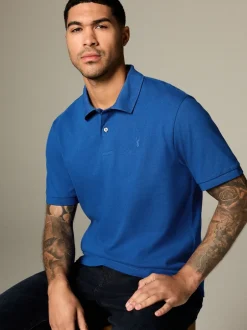 Next - Ajustement régulier - Polo Manches courtes Pique bleu foncé Best