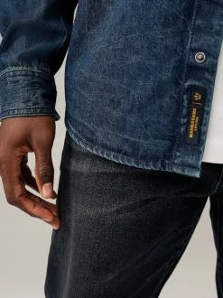 Next bleu foncé - Denim Western 100% Cotton Manches longues Chemises Outlet