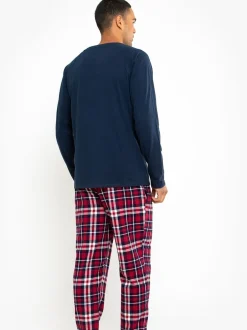 Threadbare - Ensemble pyjama Blend manches longues bleu foncé Outlet