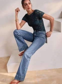 Next bleu foncé - Jean ample à poches plaquées Online