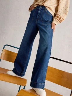 White Stuff bleu foncé - Jean ample Tia Discount