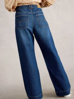 White Stuff bleu foncé - Jean ample Tia Discount