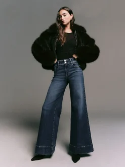 Next bleu foncé - Jean extensible Ample taille haute New