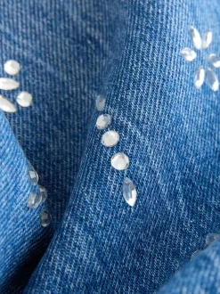 Next bleu foncé - Jean large avec ornements thermiques (3-16ans) New