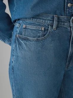 Next bleu foncé - Jean mom Hourglass Comfort colonne extensible