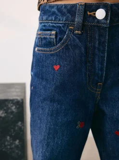 Next bleu foncé - Jean orné d’un large imprimé fleuri (3-16ans) Online