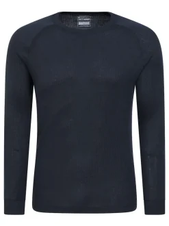 Mountain Warehouse bleu foncé - Haut thermique Talus homme à col rond Sale