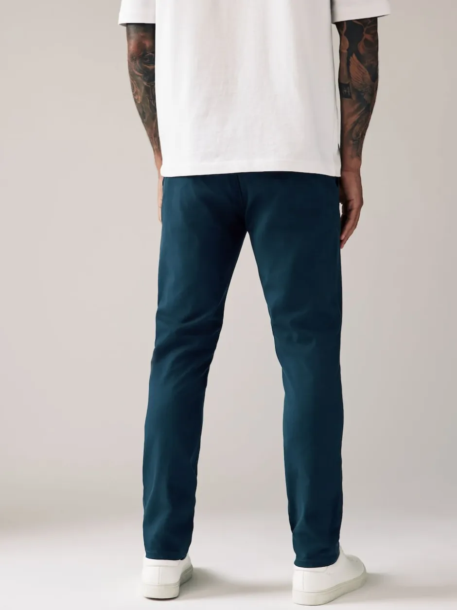 Next Bleu foncé - Pantalon chino stretch skinny Discount