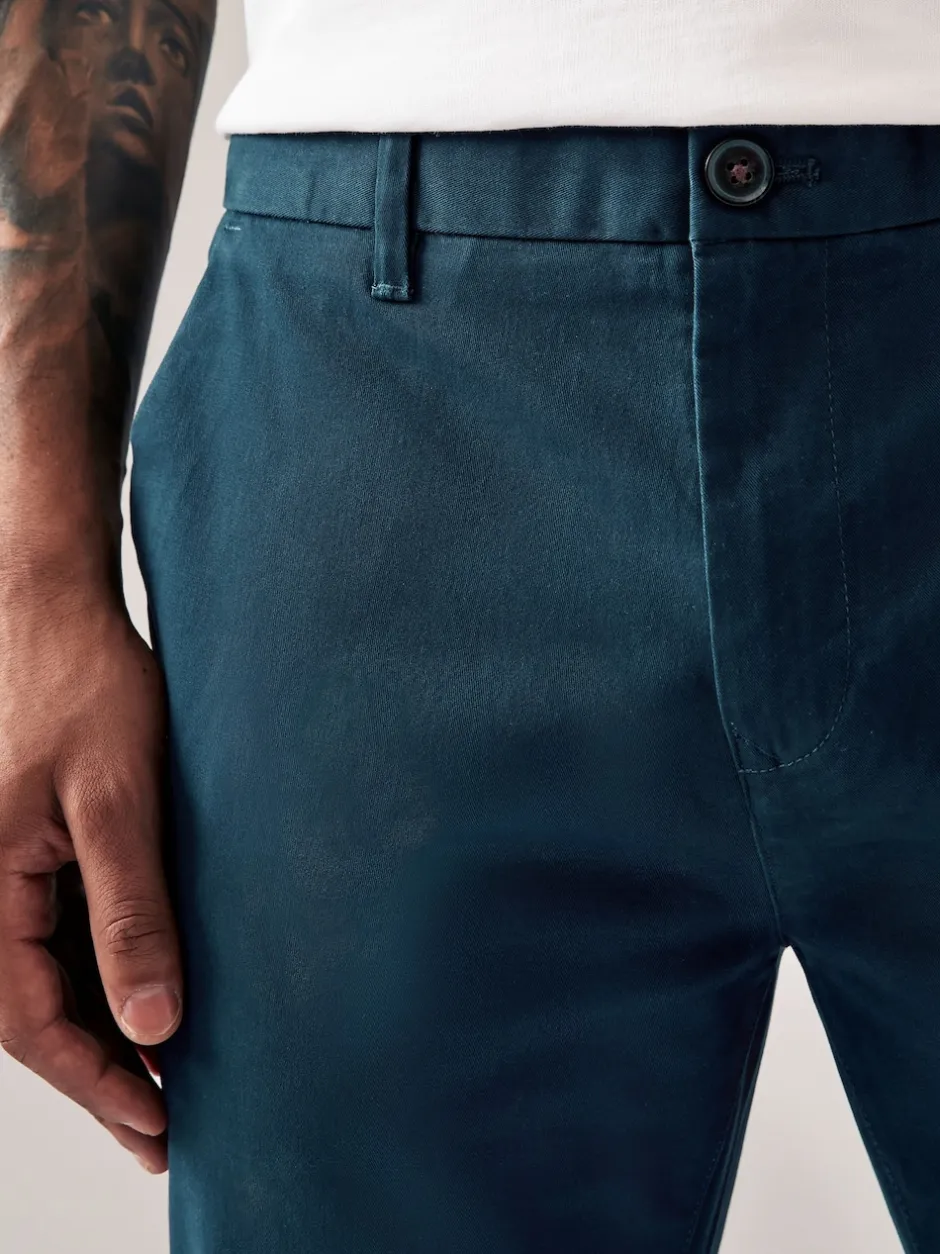 Next Bleu foncé - Pantalon chino stretch skinny Discount