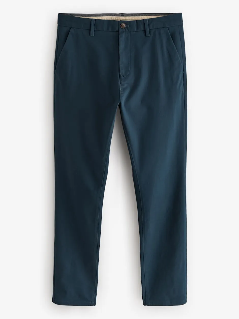 Next Bleu foncé - Pantalon chino stretch skinny Discount