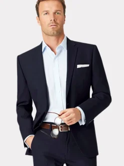 Brook Taverner Bleu foncé - Veste de costume lavable à coupe ajustée