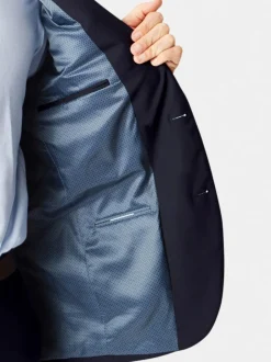 Brook Taverner Bleu foncé - Veste de costume lavable à coupe ajustée