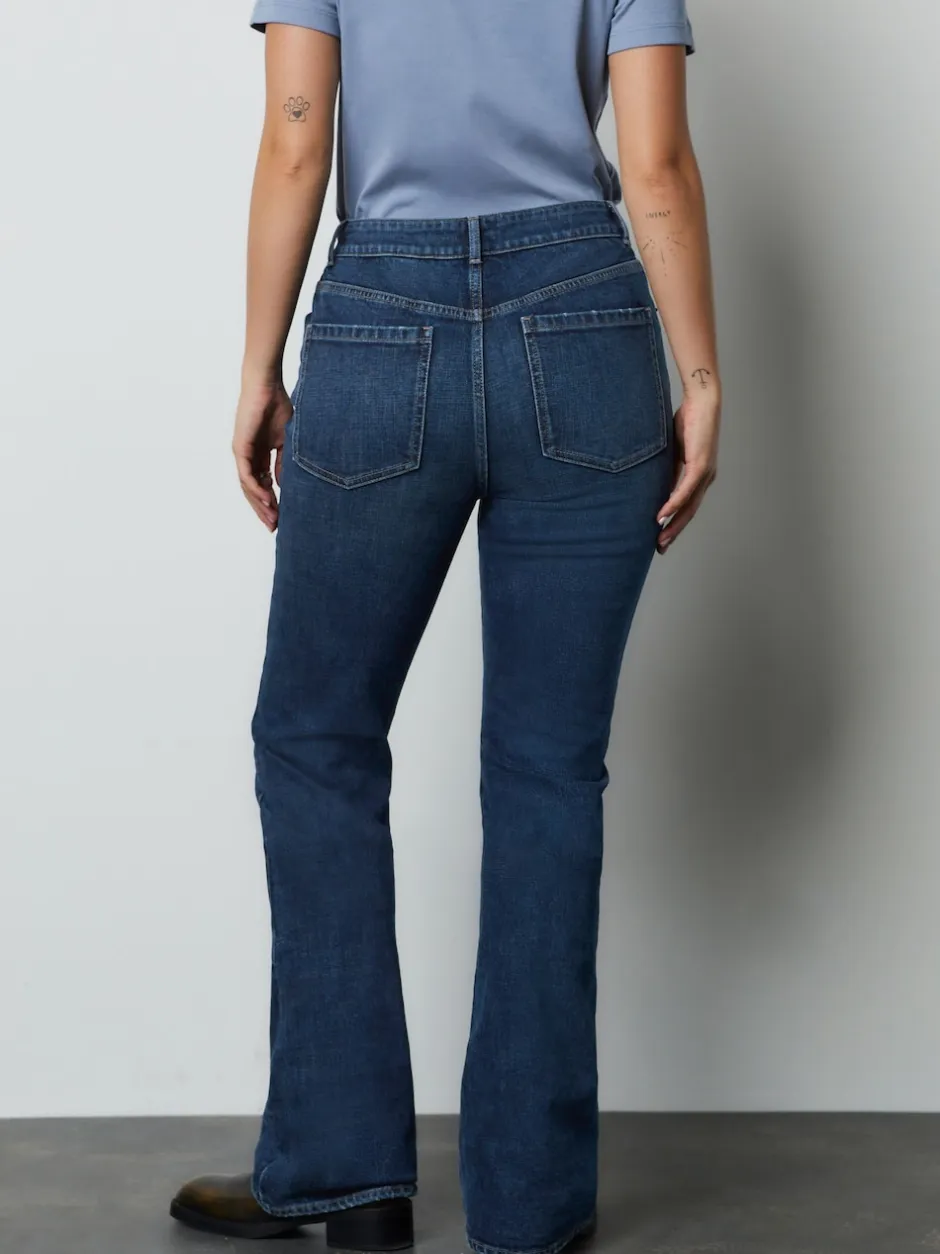 Next Bleu foncé de denim - Jean bootcut authentique Milieu