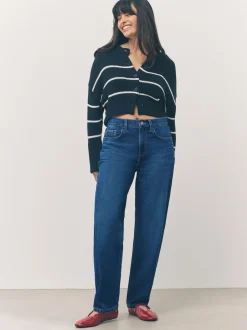 Next Bleu foncé de denim - Jean jambe barillet New