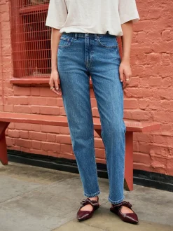 Next Bleu foncé de denim - Jean colonne extensible Mom Comfort New