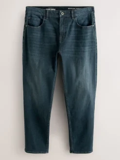 Next - Jeansextensible classique coupe fuselée régulière Bleu foncé lavé Hot