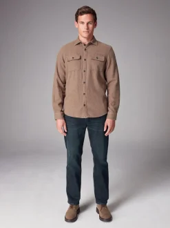 Next - Straight Fit Classic Jeans extensibles Bleu foncé lavé Outlet