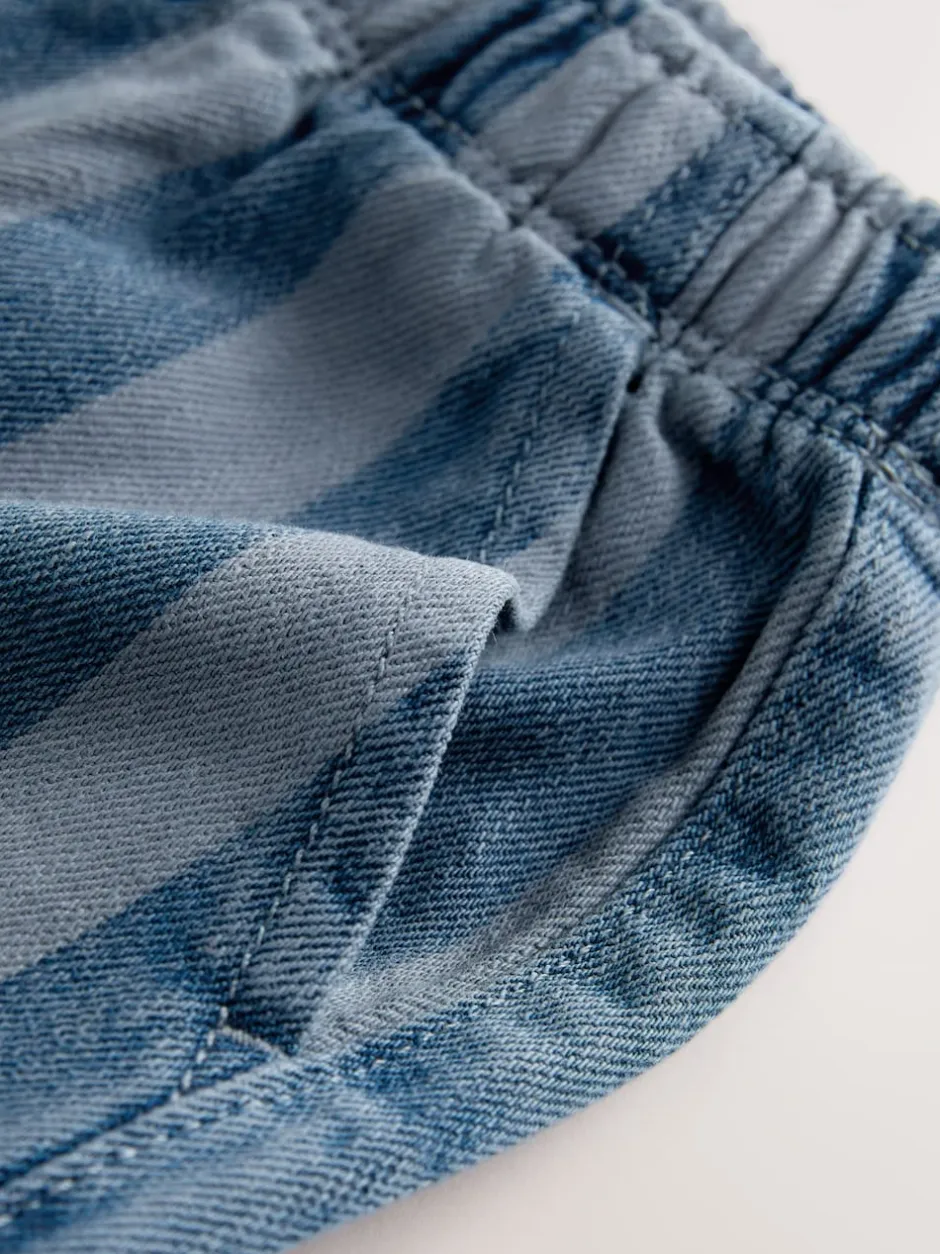 Next - Pantalon large à enfiler (3mois-7ans) Bleu foncé rayé