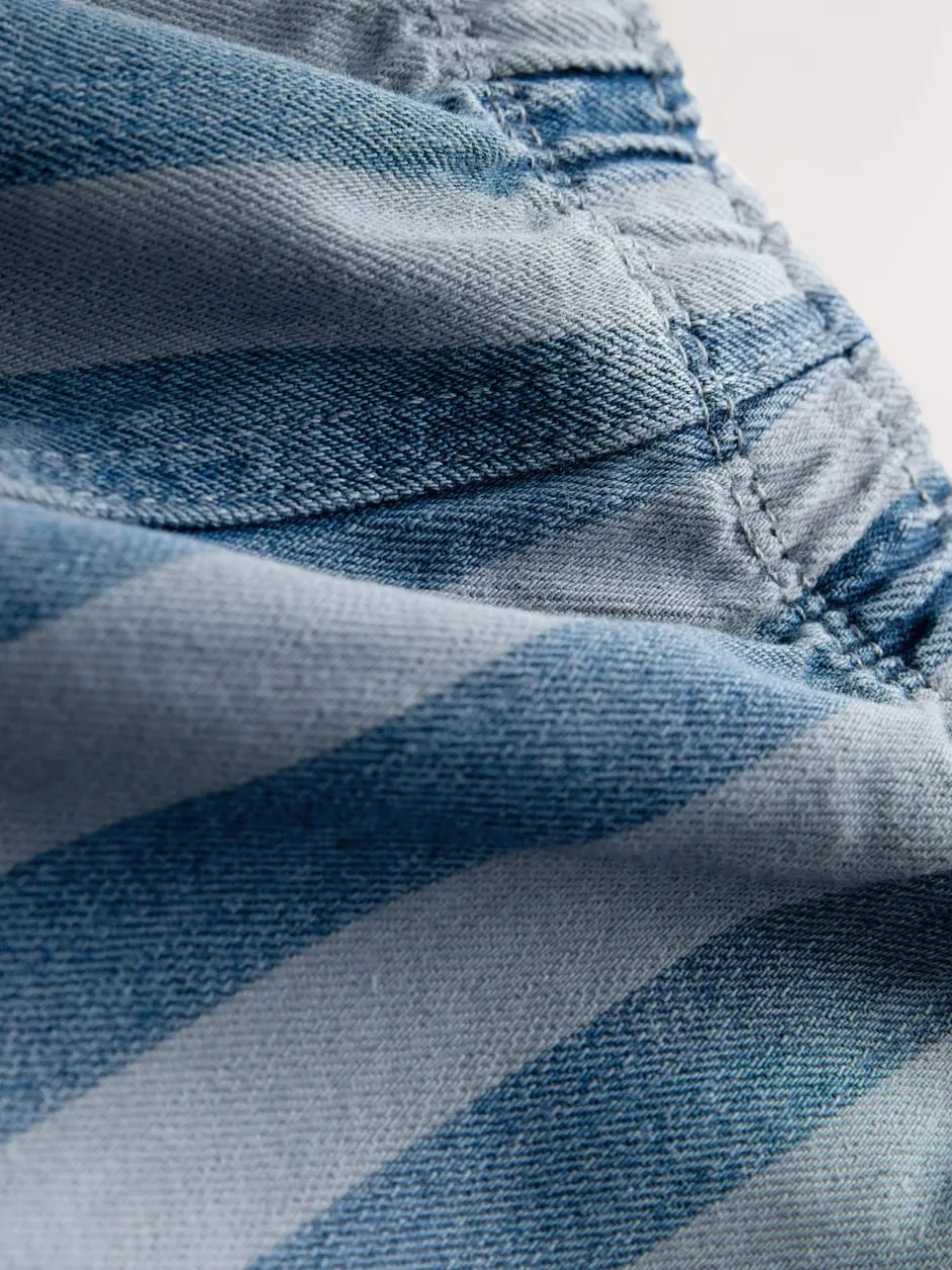 Next - Pantalon large à enfiler (3mois-7ans) Bleu foncé rayé