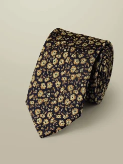 Charles Tyrwhitt Bleu français - cravate florale