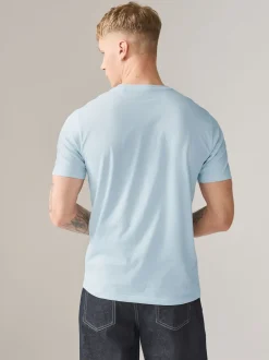Next - Slim Fit (Slim Fit) - T-shirt Essential Col rond en coton Bleu glace Best