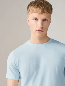 Next - Slim Fit (Slim Fit) - T-shirt Essential Col rond en coton Bleu glace Best