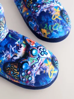 Next Bleu Graffiti Gamer - Bottines chaussons confortables Best